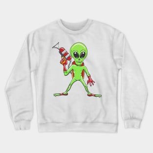 Cartoon Alien with ray gun Crewneck Sweatshirt